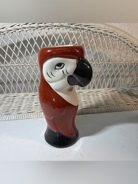 Vase Parrot Macaw Ceramic 8” Vintage Tiki Style Vase